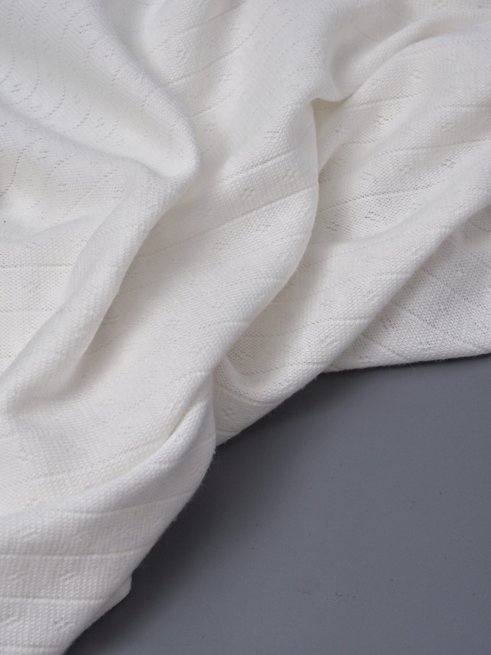 Рибана ажурная цвет теплый белый, хлопок с эластаном