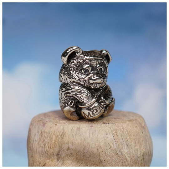 Темлячная бусина "Мишка" для ножей , мельхиор