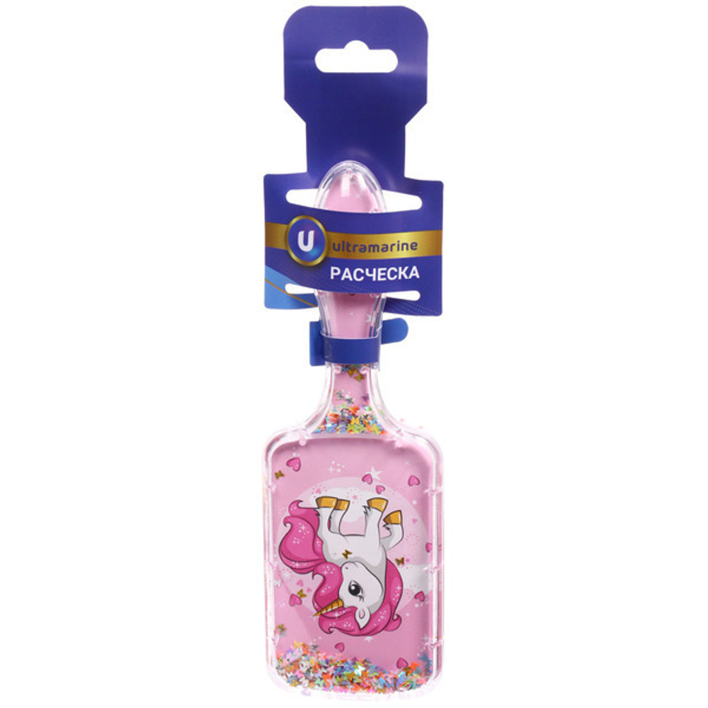 Расческа массажная детская «ФРАТТИ БУМ», единорожек Майло, форма прямоугольная, 20*6,5см (блистер Ультрамарин)