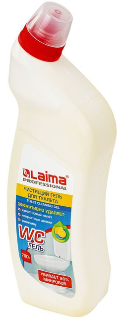 Средство для уборки туалета кислотное 750 г, LAIMA PROFESSIONAL "Лимон-WC Гель", утенок, 604793