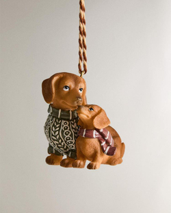 ZARA HOME ЕЛОЧНОЕ УКРАШЕНИЕ «СОБАЧЬЯ ПАРА», КОРИЧНЕВЫЙ