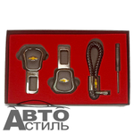 Заглушка ремня безопасности НАБОР "ШЕВРОЛЕТ" (2заглушки+брелок+отвертка) 4S5R-KIT-Chevy