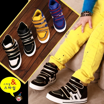 Кроссовки детские двухцветные на липучках