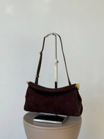 89-6986-1 COFFEE Сумка жен. нат. замша 30*8*15