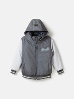 Бомбер с капюшоном "Графит" утепленный 7+