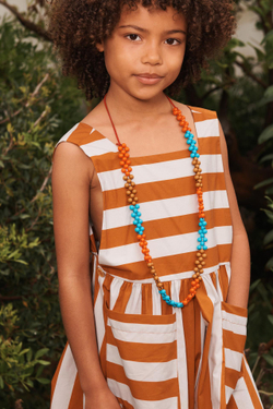 ZARA ПЛАТЬЕ В ПОЛОСКУ С КАРМАНАМИ- LIMITED EDITION, ОРАНЖЕВЫЙ