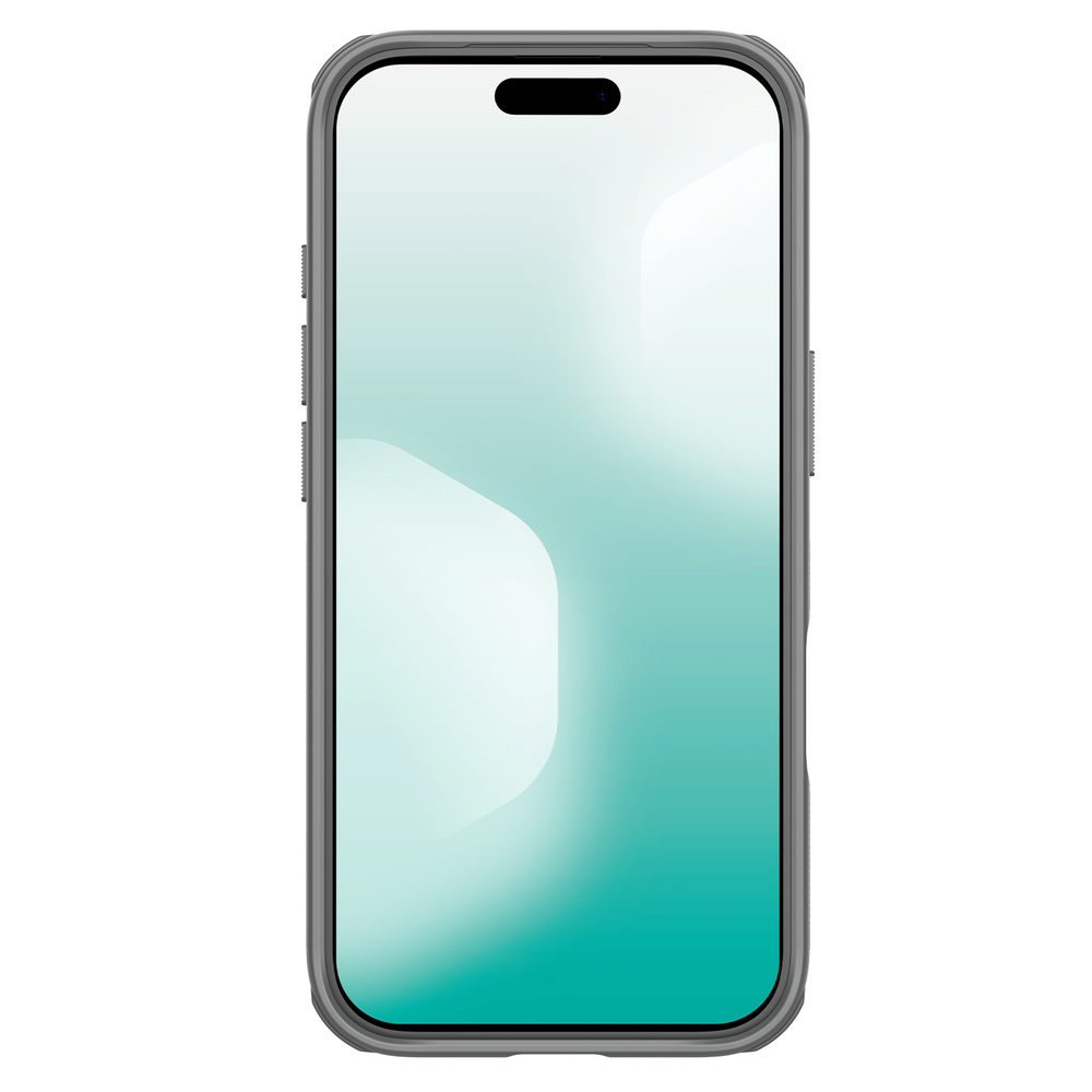 Противоударный чехол серого цвета (Titanium Gray) от Nillkin для iPhone 17 Pro, серия Super Frosted Shield Pro