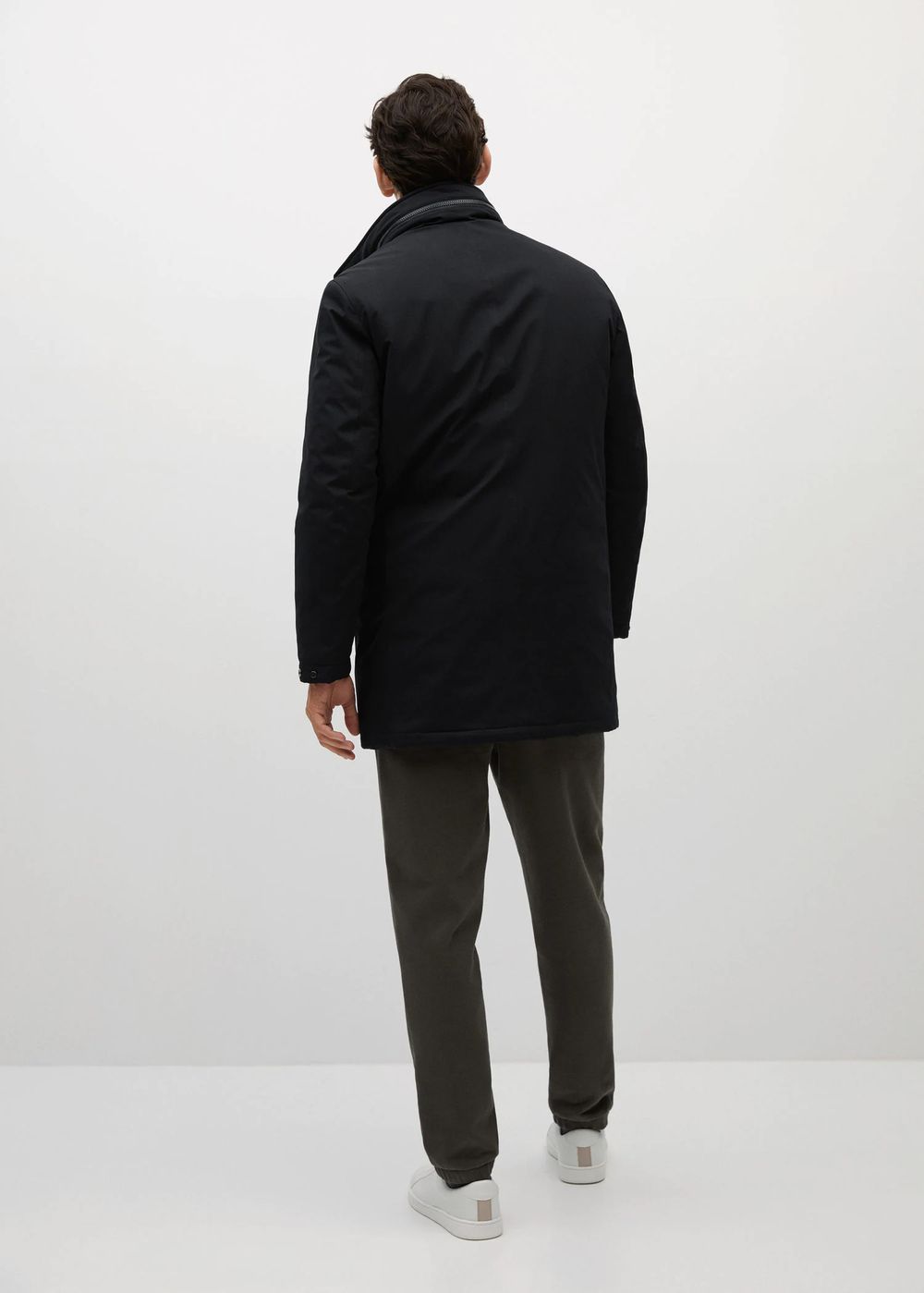 Стеганая непромокаемая парка с капюшоном