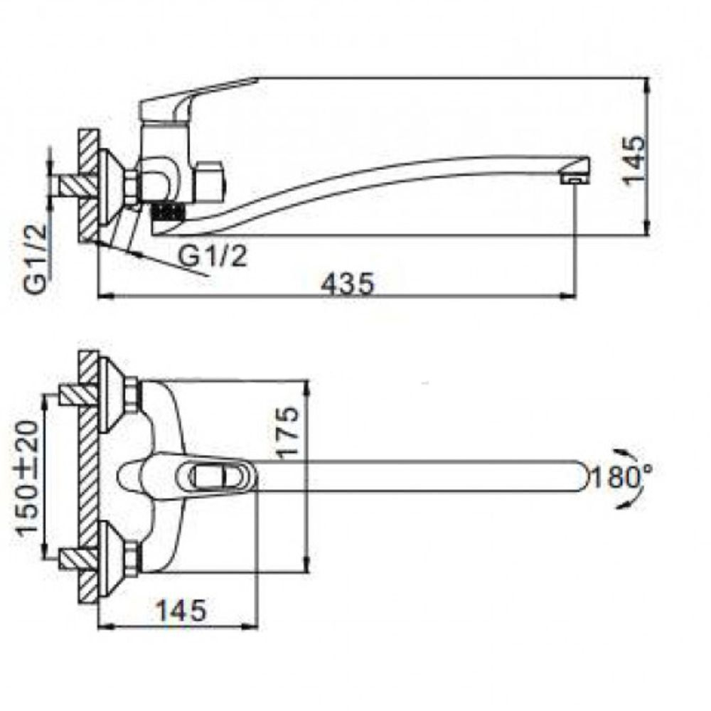 Смеситель для ванны, Frap, с картриджем, хром, F2213-1