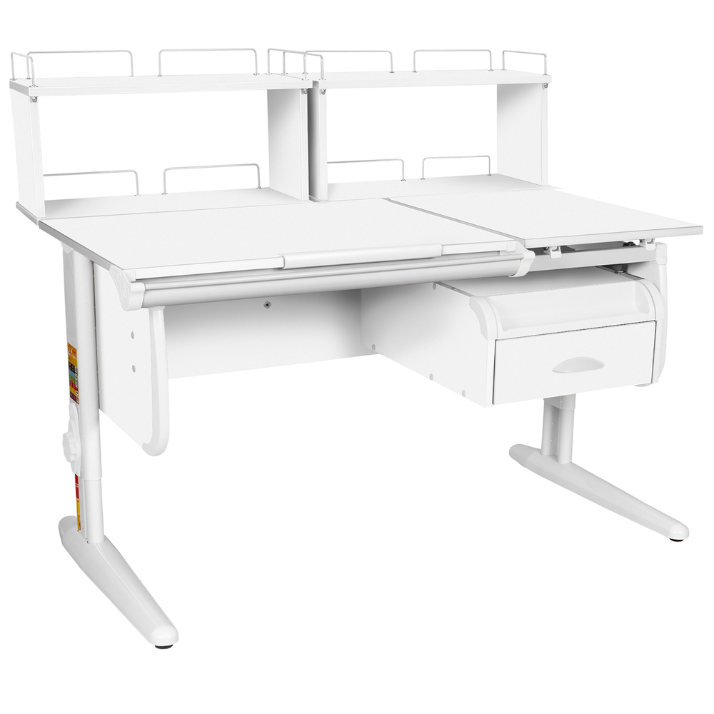 Растущая парта СУТ 25 с задними полками СУТ.15.240 и навесной тумбой (1200×880 мм)