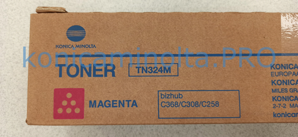Тонер TN-324M Konica Minolta оригинальный пурпурный 50% A8DA35H