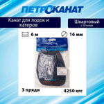 Канат крученый ШВАРТОВЫЙ 10,0 мм 1900 кг 6 м с огоном 30 см