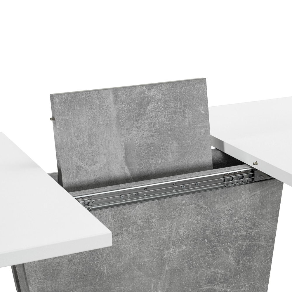 Стол обеденный GENT ЛДСП, 110-145x68,6x75,5 см, Белый/Бетон