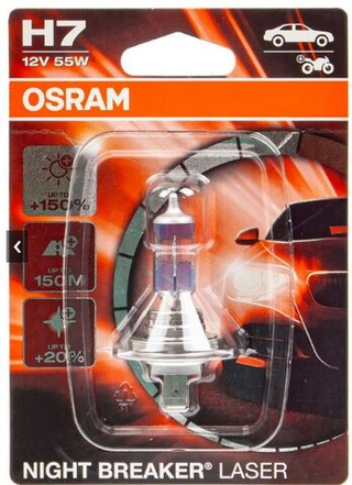 Автолампа H7 12V 55W (PX26d) Osram +150% NIGHT BREAKER LASER (64210NL-1BL) (бл1шт) ORIGINAL
