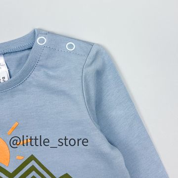 Лонгслив хлопковый, Голубой