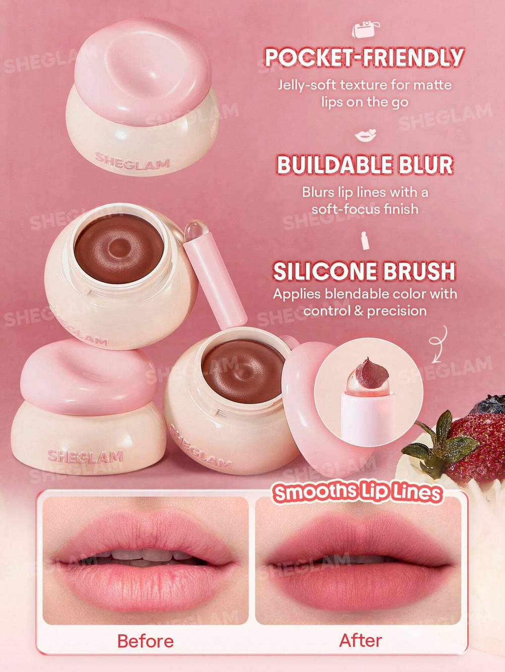 Бальзам оттеночный для губ Sheglam Bounce Putty Pocket Lip Pot High Key