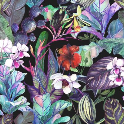 Тропический цветочный принт