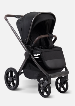 Peppy Коляска детская Monaco thermo 2 в 1 Black (черный), рама серо-коричневая