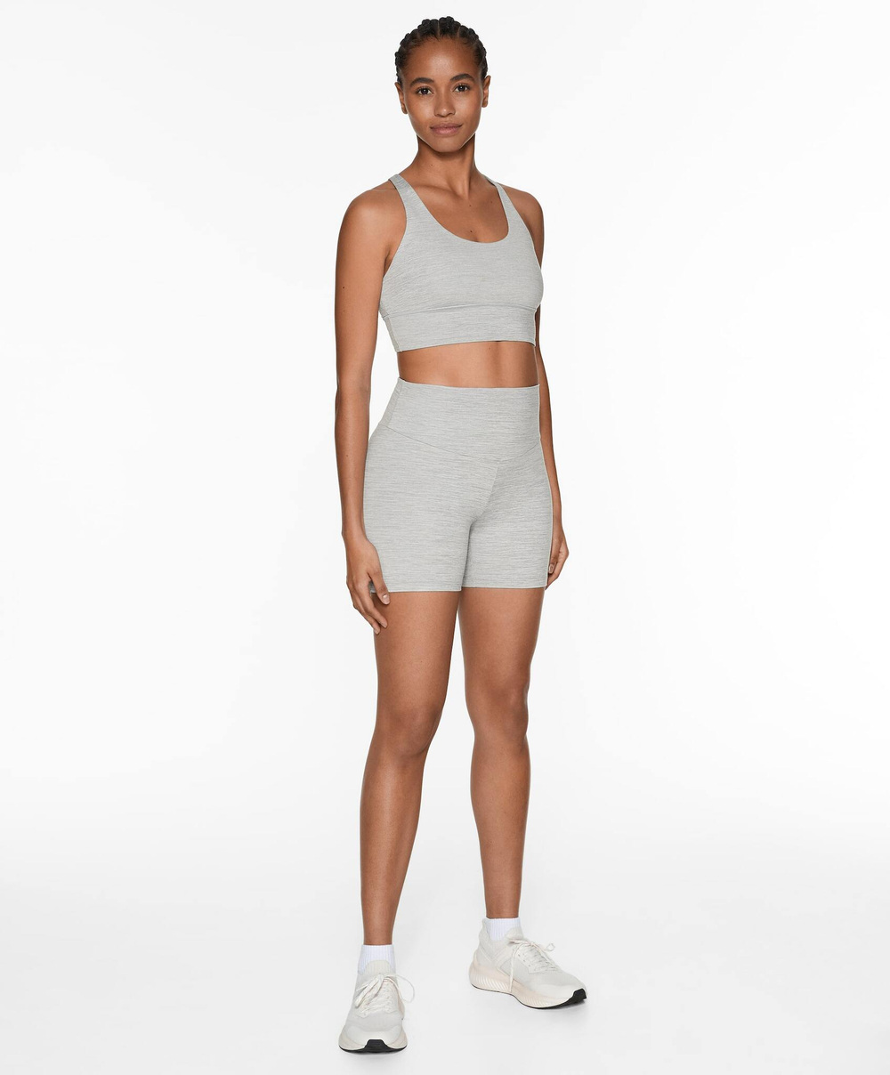 OYSHO Велосипедки Comfortlux с высокой посадкой длиной 10 см, светло-серый меланж