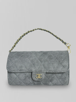 Сумка-клатч 25003 замшевая с золотой фурнитурой