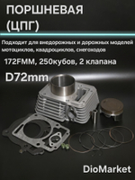 поршневая (цпг) 172FMM 250 кубов 2 клапана (72мм, тефлон)
