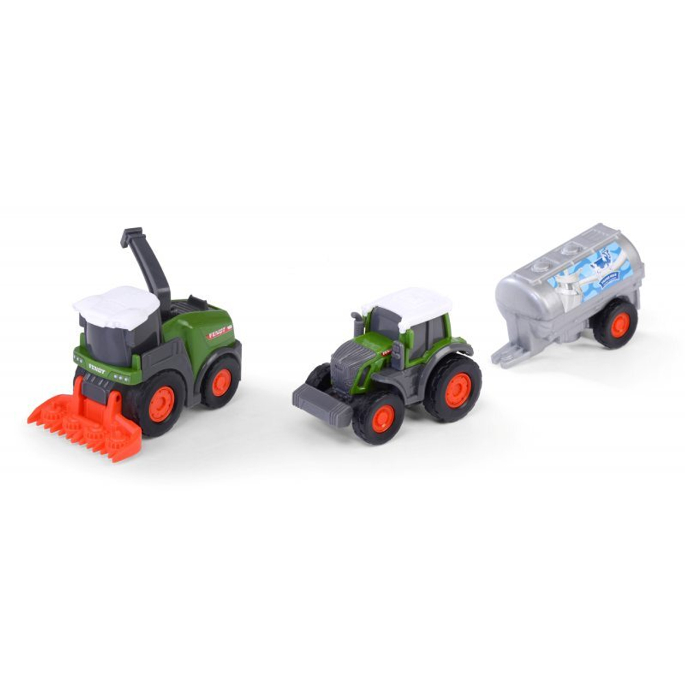 Dickie Farm - Комплект сельскохозяйственной техники FENDT: бульдозер, комбайн, молоковоз 3732001 B