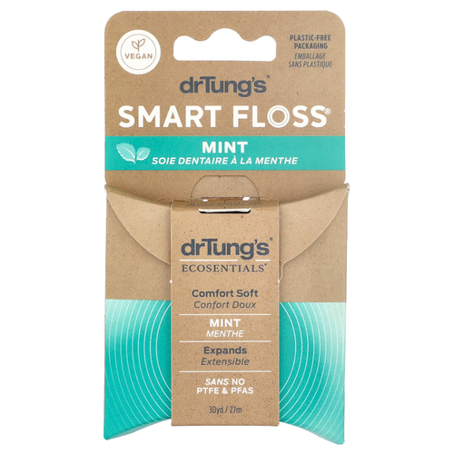 Dr. Tung's, Ecosentials™, Smart Floss®, мятный вкус, 27 метров (30 ярдов)