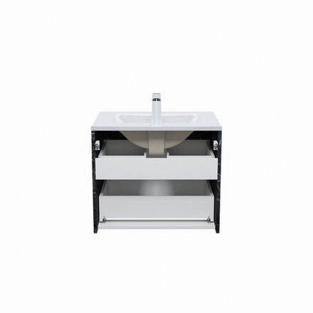 Тумба с умывальником IDDIS Cloud, подвесная, 60 см, белая/черный мрамор, CLO60B0i95K