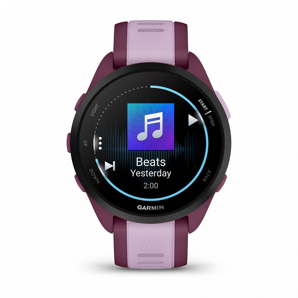 Часы Garmin Forerunner 165 Music лиловый c малиновым ремешком, 010-02863-33