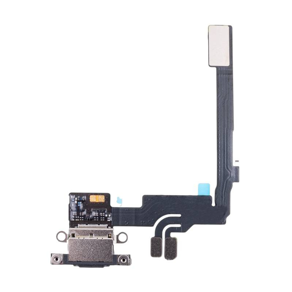 Шлейф для Apple iPhone 16 Pro на системный разъем/микрофон Черный - Премиум