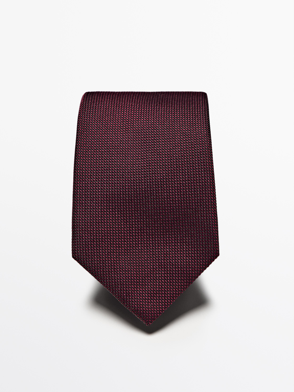 Massimo Dutti Галстук в горошек из 100% чистого шелка, бордовый