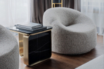 Стол журнальный Garda Decor Garda Decor иск. камень черный , золото 50*50*50 см