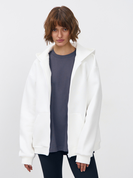 Худи зип с начесом (молочный)