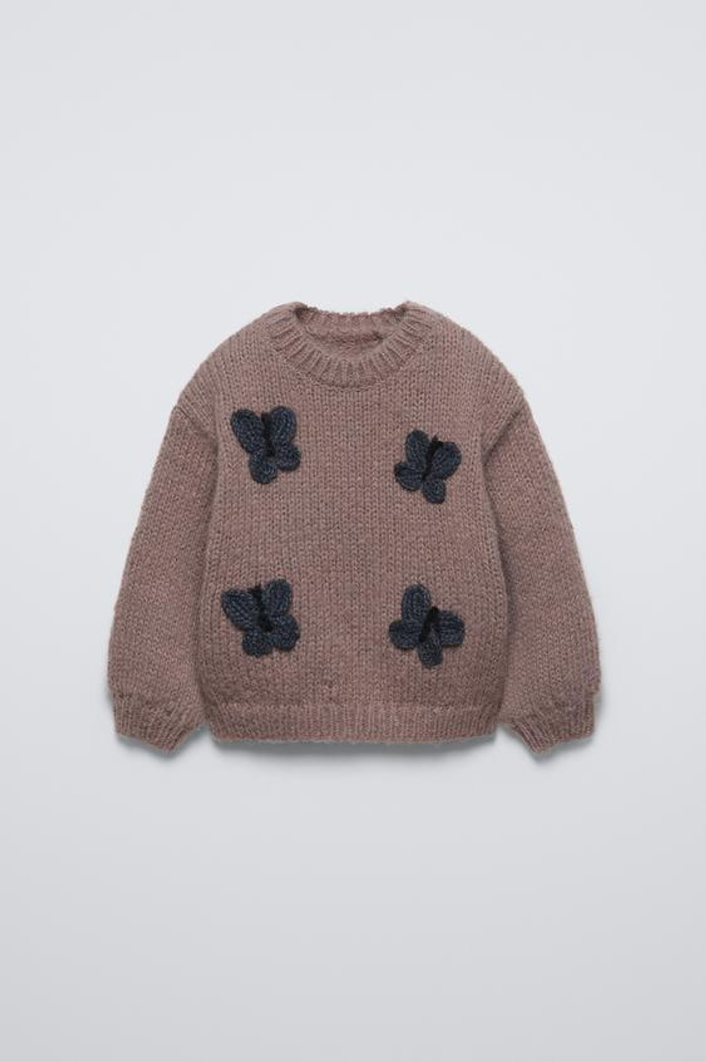 ZARA СВИТЕР С УЗОРОМ «БАБОЧКИ», РОЗОВАТЫЙ