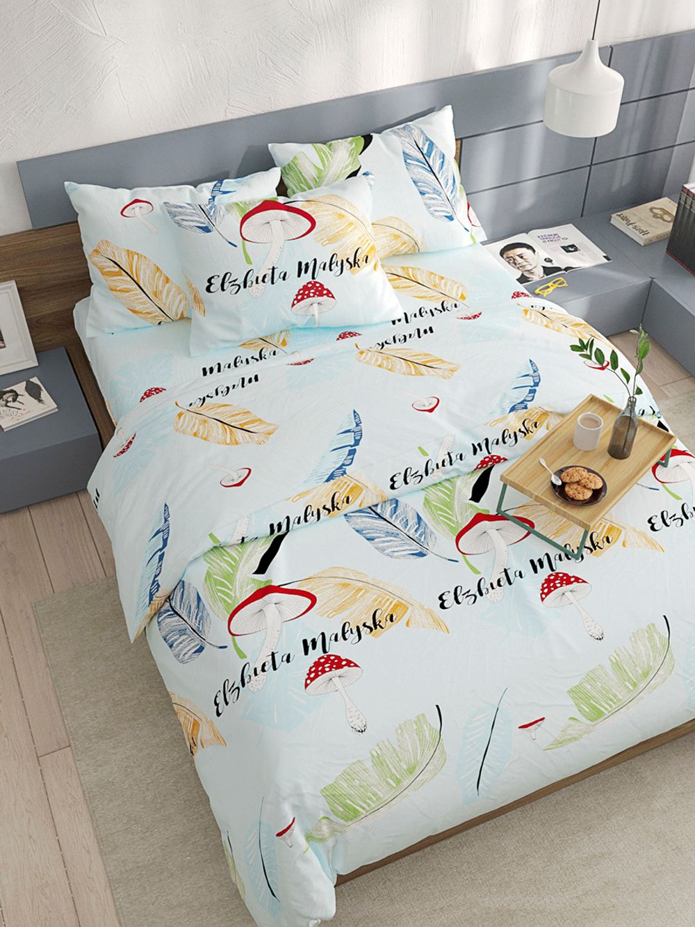 Постельное белье Полисатин Simple House "Autumn" 2-спальное Наволочка 50х70 см 2 шт Простынь 240x215 см Пододеяльник 175x215 см