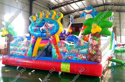 Батут с горкой "В гостях у моря" 12*6*6 м