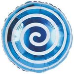Шар (18"/46 см) Круг, Леденец Спираль, Синий