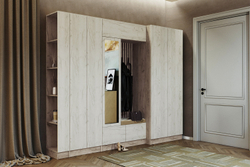 Шкаф для одежды и белья Руэлла, Дуб крафт серый, Дуб крафт белый