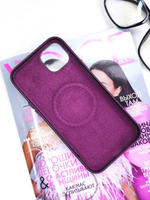 Кожаный чехол Leather Case iPhone 14 PLUS | Dark Cherry Темно-Фиолетовый