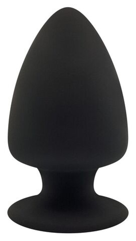 Черная анальная втулка Premium Silicone Plug M - 11 см.