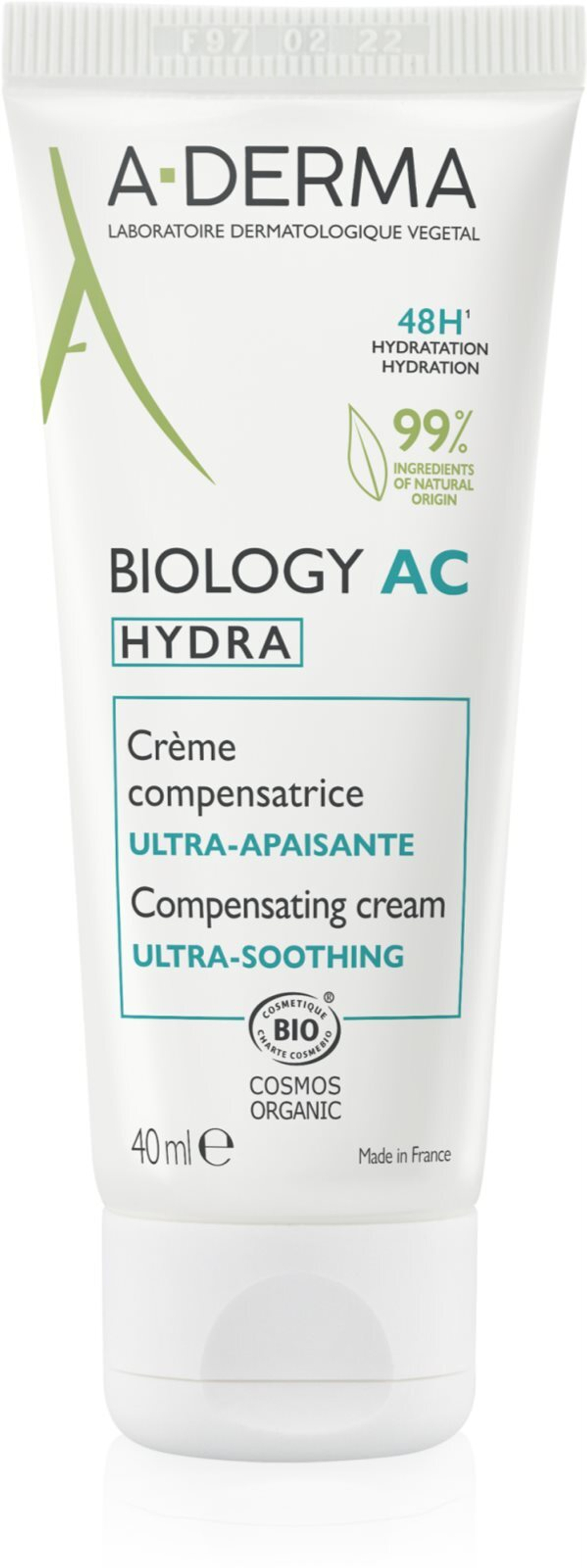 A-Derma Biology - успокаивающий увлажняющий крем, эффект 48 часов. /   40  ml  / GTIN 3282770388855