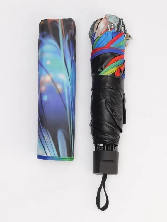 Зонт механический «Цветок», 4 сложения, 8 спиц, R = 47 см, рисунок МИКС