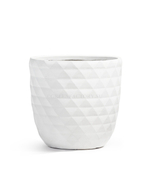 Кашпо TREEZ ERGO - серия Diamond - Чаша-конус - Белый камень