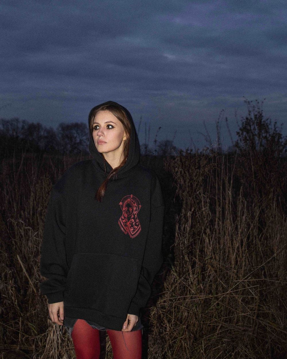 Худи Омут!Кастом Нимб С начесом Черный