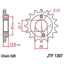JT JTF1307.15RB звезда передняя (ведущая), 15 зубьев