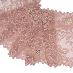 Кружево эластичное пудровое 21 см, Китай