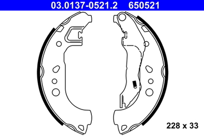 ATE - 03013705212-ATE - Brake Shoe Set