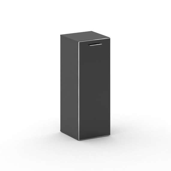 Cross Шкаф узкий средний CR.SU-204 (R) black Базальт UM/Лакобель Черный 450*460*1202