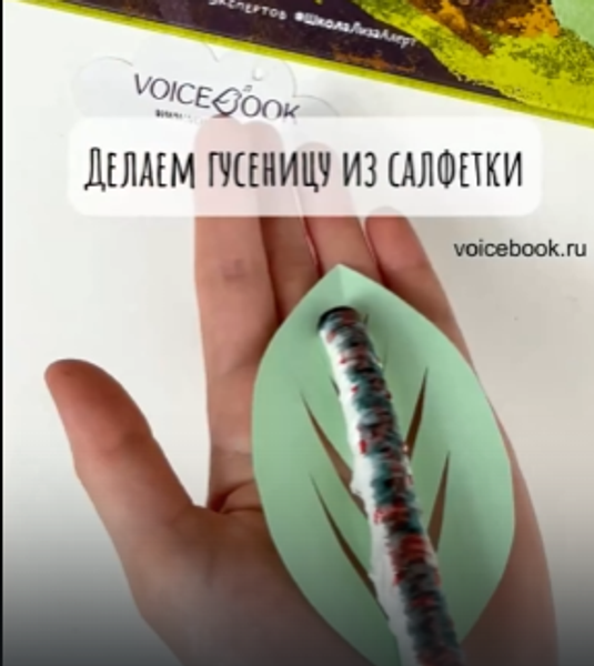 Делаем гусеницу из салфеток