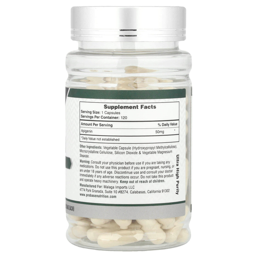 Probase Nutrition, Апигенин, 50 мг, 120 капсул